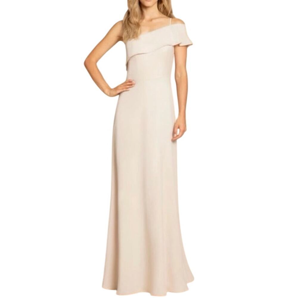 HAYLEY PAIGE OCCASIONS Formal Bridesmaid Dress Gown 5914 Pink Frose - Sz 12